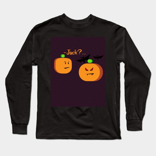 Halloween vampire pumpkin Long Sleeve T-Shirt by Cherubic